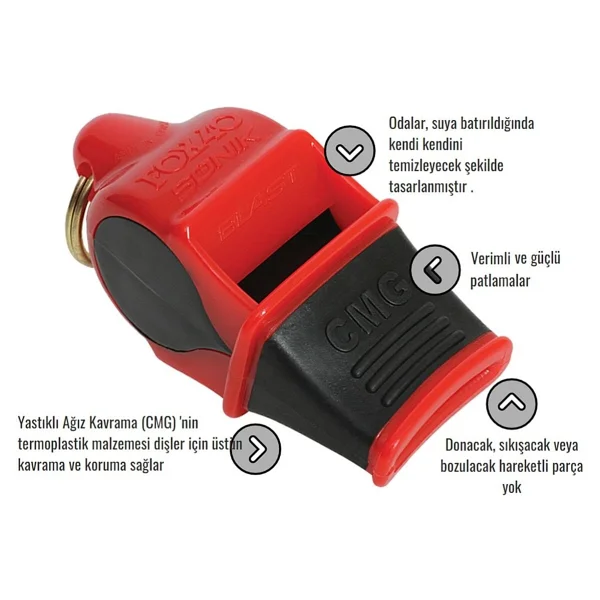 Fox 40 9203-0308 Sonik Blast CMG Düdük + Düdük İpi Turuncu - Görsel 3