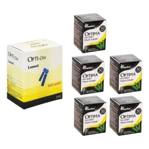 Optima Ölçüm Stribi 250 Adet + 100 Adet Lanset Delme-Kalem Iğnesi - Görsel 3