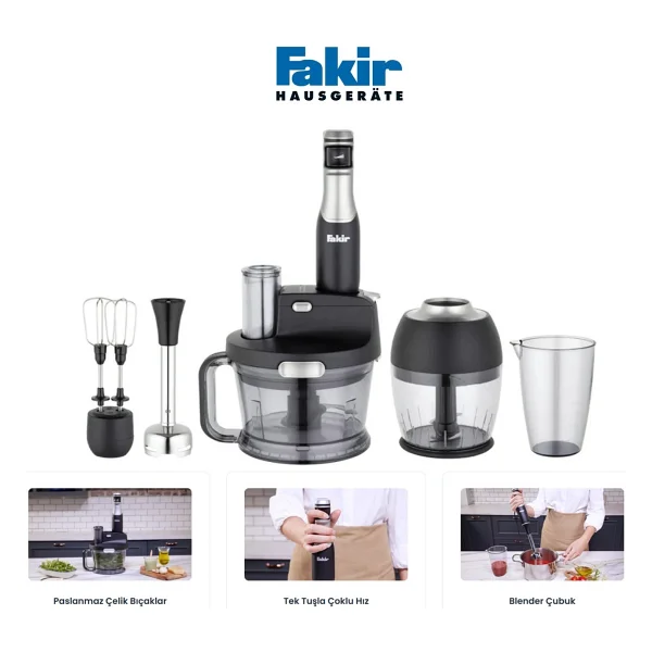 Fakir 1000w Fakir Speed Quadro Bpa Free Mutfak Robotu & Blender - Gümüş - Görsel 10