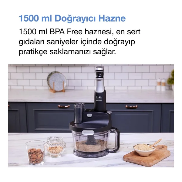 Fakir 1000w Fakir Speed Quadro Bpa Free Mutfak Robotu & Blender - Gümüş - Görsel 7