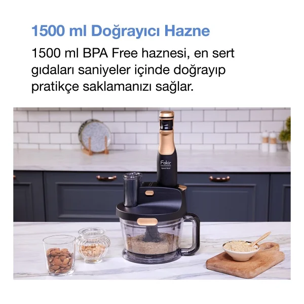 Fakir 1000w Turbo Fonksiyonlu Buz Kırıcı Özellikli Speed Quadro Mutfak Robotu & Blender - Bakır - Görsel 3