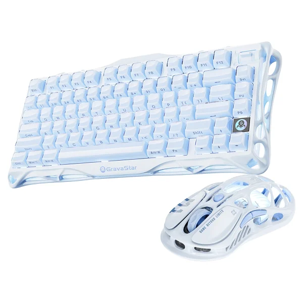 Gravastar Mercury K1 Mekanik Gaming Klavye Ve M1 Pro Kablosuz Optik Mouse Seti, Ice Blue - Görsel 2