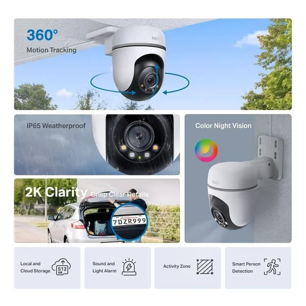 Tp-Link Tapo Tc41 Speed Dome 2k 360 Derece Gece Görüşlü Ip Wi-Fi Güvenlik Kamerası - Görsel 8