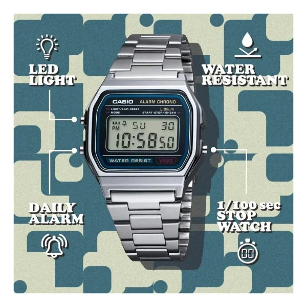 Casio Standart A158wa-1df Gümüş Kol Saati - Görsel 7