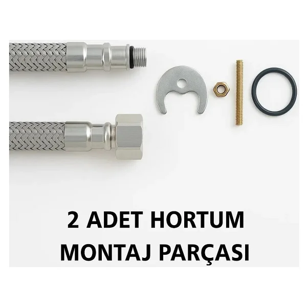Sardıcı Montana Series Kare Siyah Lavabo Bataryası Beş Yıl Garantili - Görsel 3