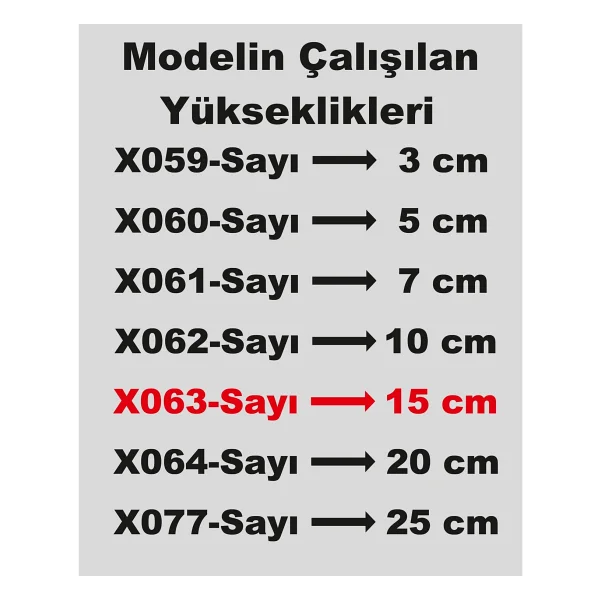 Mood Stencil Rakam Boyama Şablonu X063-Sayı Rakam Yüksekliği 15 Cm - Görsel 4