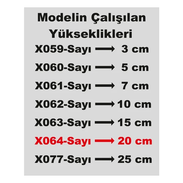Mood Stencil Rakam Boyama Şablonu X064-Sayı Rakam Yüksekliği 20 Cm - Görsel 4