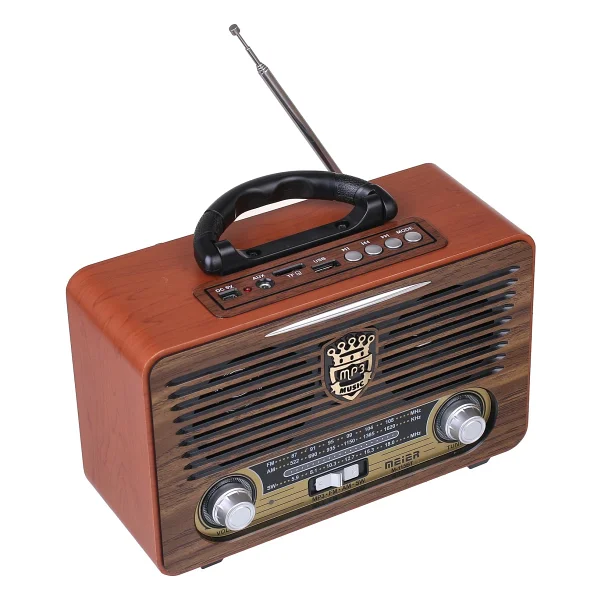 Meier M115 Dvs USB Sd Bluetooth Nostaljik Radyo - Koyu Ahşap - Görsel 2