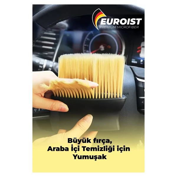 Euroist Araç Içi Klima Havalandırma Detay Temizlik Fırçası - Çizik Bırakmayan Premium Yumuşak Tüylü - Görsel 5