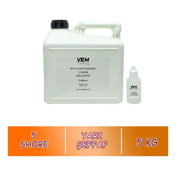 VRM Vernikrecinemarketi Rtv-2 Yarı Şeffaf - Ekstra Yumuşak Kalıp Silikonu - 5 kg
