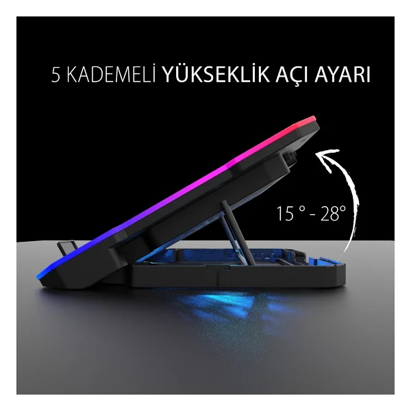 Inca Inc-618gms RGB 6 Fanlı Stand 9-17" Laptop Soğutucu - Görsel 3