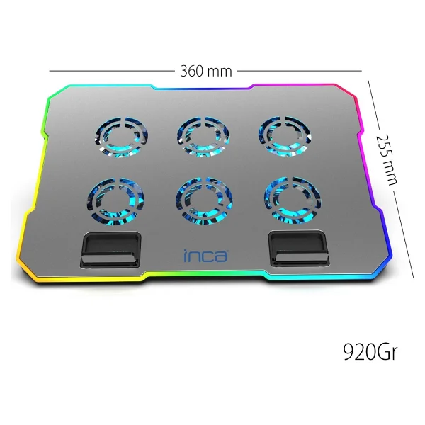 Inca Inc-618gms RGB 6 Fanlı Stand 9-17" Laptop Soğutucu - Görsel 8