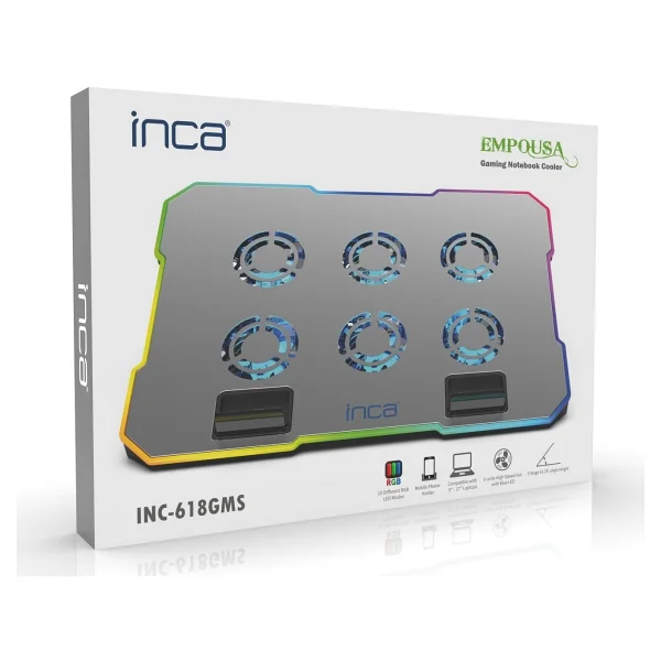 Inca Inc-618gms RGB 6 Fanlı Stand 9-17" Laptop Soğutucu - Görsel 10