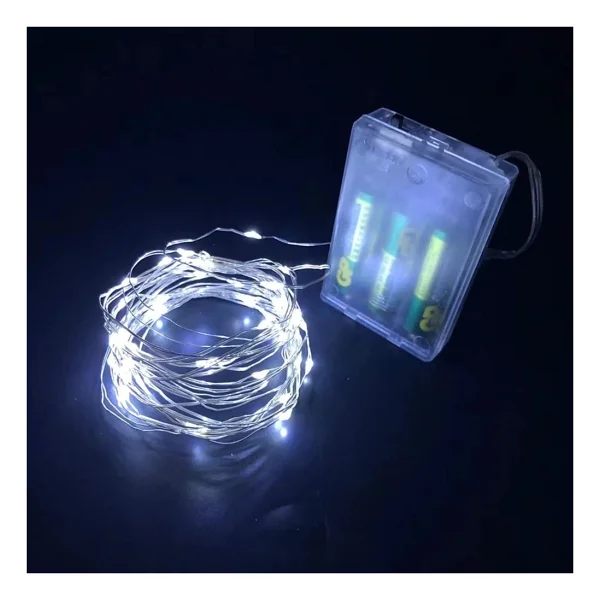 Gd957 Şerit Pilli Aydınlatma 3 Metre 30 Adet Beyaz Peri LED - Görsel 6