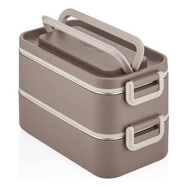 Vagonlife 2000 Ml 2 Kat Çelik Çorba Kaseli Bento Lunch Box - Görsel 5