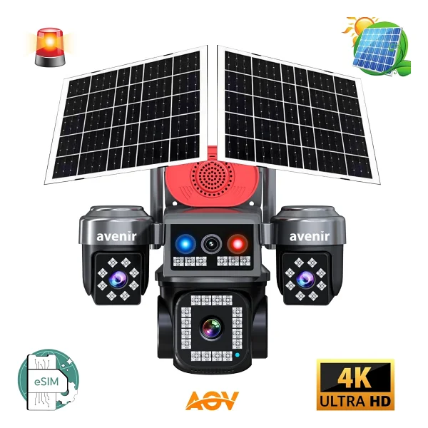 Avenir Av-S445 8 Mp Solar 4K Güneş Enerjili Gece Görüşlü Güvenlik Kamerası - Görsel 2