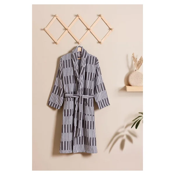 Soley Piano %100 Pamuk Jakarlı Unisex Bornoz - 3xl - Yeşil - Görsel 10