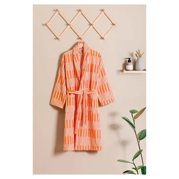 Soley Piano %100 Pamuk Jakarlı Unisex Bornoz - 3xl - Yeşil - Görsel 9
