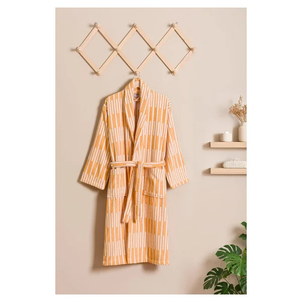 Soley Piano %100 Pamuk Jakarlı Unisex Bornoz - 3xl - Yeşil - Görsel 8