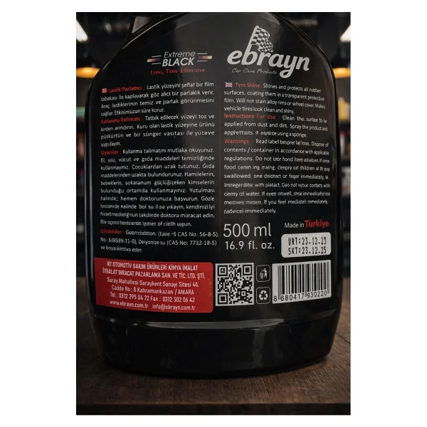 Ebrayn Lastik Parlatıcı 500 Ml - Görsel 5