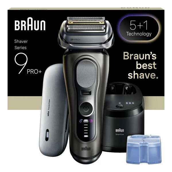 Braun Profesyonel Sakal Kesimi Için Geliştirilmiş Altın Titanyum Kaplamalı Folyo Başlıklı Su Geçirmez Islak Kuru Kullanıma Uygun 3 Parça Premium Tıraş Makinesi Series 9 Pro+ - Gümüş - Görsel 2