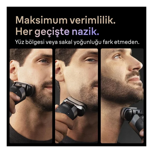 Braun Profesyonel Sakal Kesimi Için Geliştirilmiş Altın Titanyum Kaplamalı Folyo Başlıklı Su Geçirmez Islak Kuru Kullanıma Uygun 3 Parça Premium Tıraş Makinesi Series 9 Pro+ - Gümüş - Görsel 4