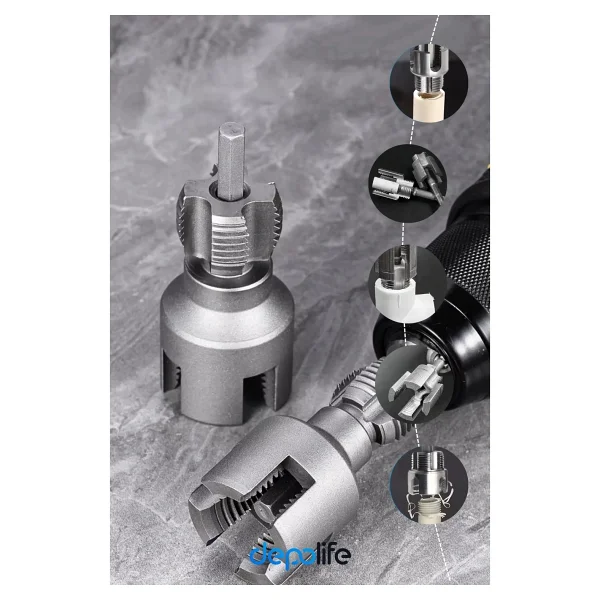 Depolife 3' Lü Set 1/2 3/4 1 Inç Iç Dış Plastik Boru Diş Açma Seti Pvc Pafta Klavuz 20mm 25mm 32mm Pprc - Görsel 5