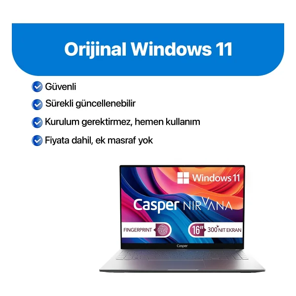 Casper Nirvana S100.1362-Bf00a-G-F İ7-13620h 16 GB 1 TB SSD UHD Graphics 16" Wuxga Notebook - Görsel 2