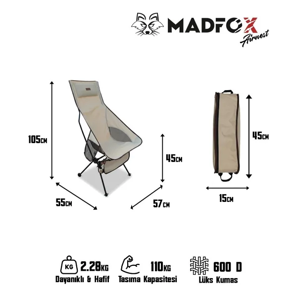Madfox Airnest Ultra Krem Kamp Sandalyesi - Görsel 2