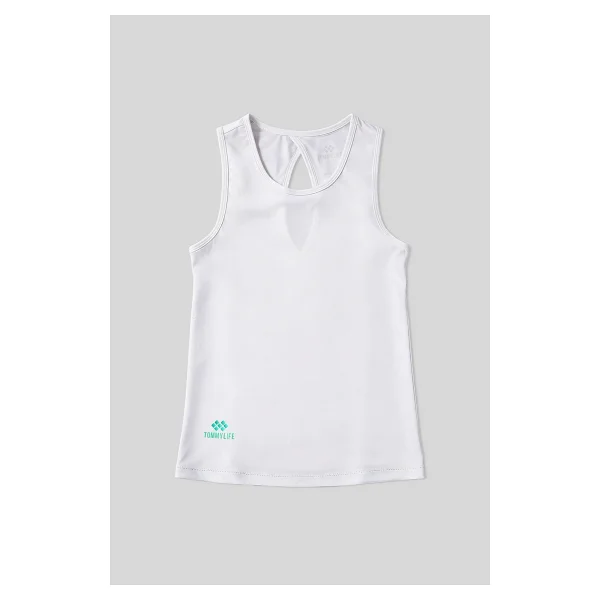 TOMMY LIFE Beyaz Standart Fit Çapraz Sırt Detaylı Kadın Spor Atlet - 97296 - XL - Görsel 2