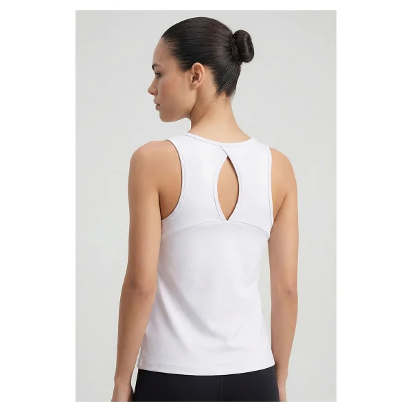 TOMMY LIFE Beyaz Standart Fit Çapraz Sırt Detaylı Kadın Spor Atlet - 97296 - XL - Görsel 5