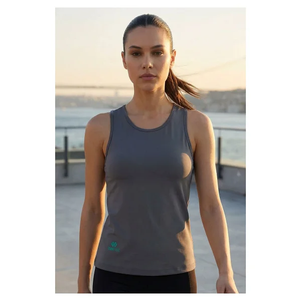 Tommy Lıfe Mercan Standart Fit Çapraz Sırt Detaylı Kadın Spor Atlet - 97296 - Görsel 7
