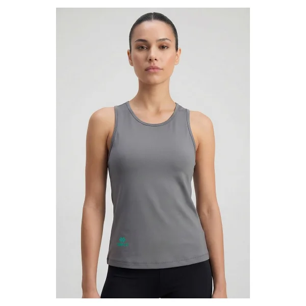 Tommy Lıfe Koyu Gri Standart Fit Çapraz Sırt Detaylı Kadın Spor Atlet - 97296 - XL - Görsel 3