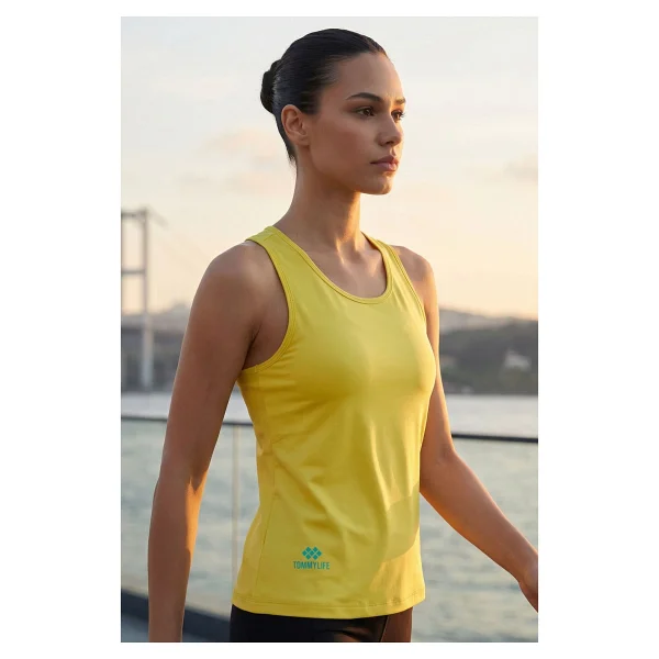 Tommy Lıfe Mercan Standart Fit Çapraz Sırt Detaylı Kadın Spor Atlet - 97296 - Görsel 8
