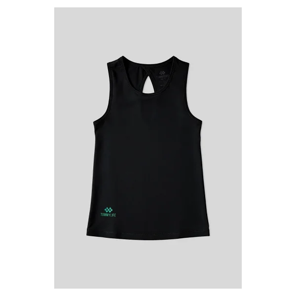 Tommy Lıfe Siyah Standart Fit Çapraz Sırt Detaylı Kadın Spor Atlet - 97296 - XL - Görsel 2