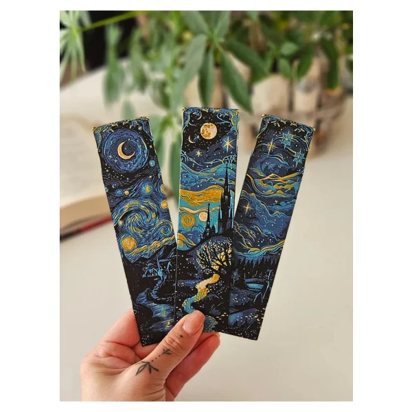 Anka Atolye Yıldızlı Gece 3'lü Kitap Ayracı Seti - Sanat Temalı Ayraç Set - Vincent Van Gogh - Modern Sanat - Görsel 9