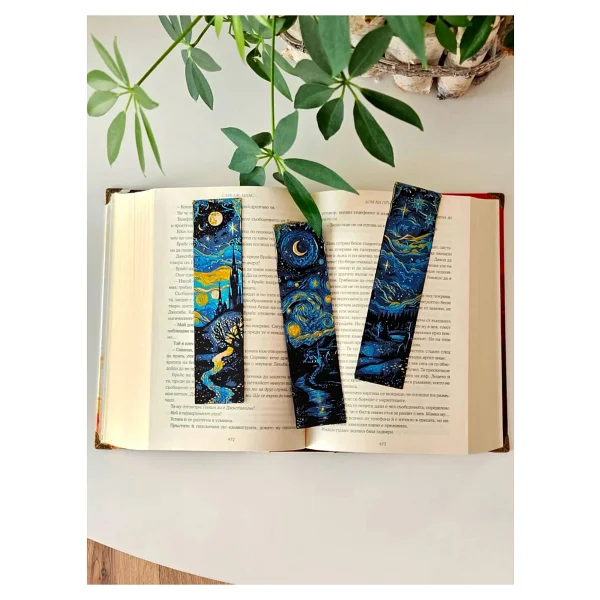 Anka Atolye Yıldızlı Gece 3'lü Kitap Ayracı Seti - Sanat Temalı Ayraç Set - Vincent Van Gogh - Modern Sanat - Görsel 5