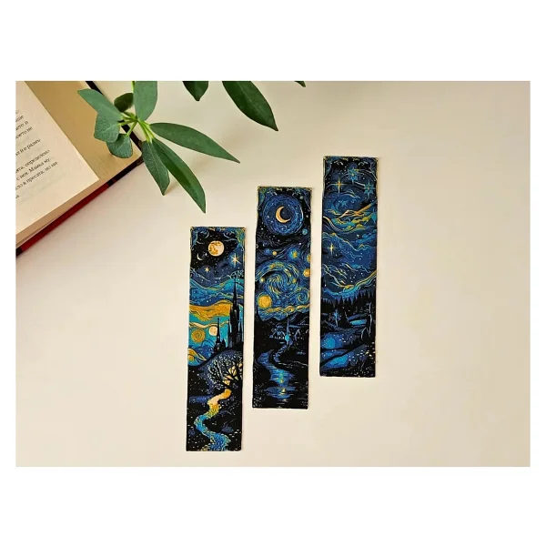 Anka Atolye Yıldızlı Gece 3'lü Kitap Ayracı Seti - Sanat Temalı Ayraç Set - Vincent Van Gogh - Modern Sanat - Görsel 7