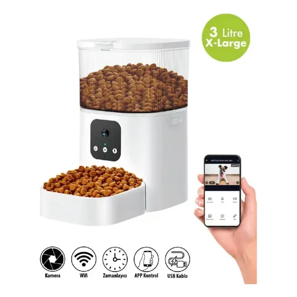 Kiwi Pets Kpf-10570 3 Lt Kameralı Akıllı Mama Kabı - Görsel 6