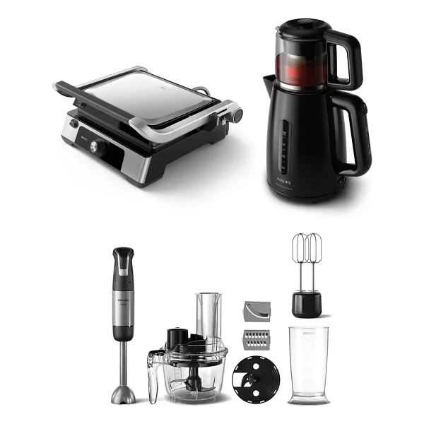 3'lü Çeyiz Seti (Hd6301/90 Tost Makinesi + Hd7301/00 Çay Makinesi + Hr2695/01 Blender Seti) - Görsel 7