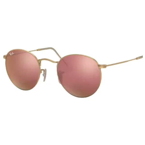 Ray-Ban Round Metal 3447 112/Z2 Gold-Brown/Pink Aynalı Güneş Gözlüğü - Görsel 5