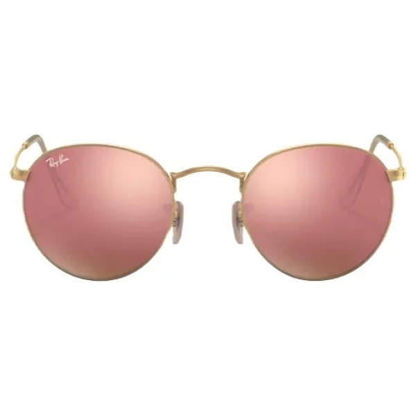 Ray-Ban Round Metal 3447 112/Z2 Gold-Brown/Pink Aynalı Güneş Gözlüğü - Görsel 6