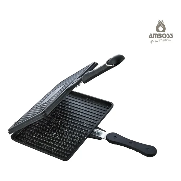 Amboss School Duo 2'li Döküm Waffle Tava Ve Ocak Üstü Tost Makinesi Seti - Görsel 4