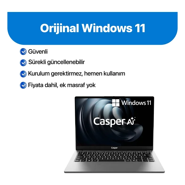Casper Nevopro P40 Np40.255h-Ex00a-G-F Ultra 7 255h 64 GB 2 TB SSD Intel Graphics 14" Wuxga Notebook - Görsel 2