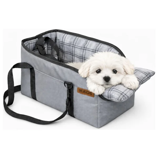 Haegs Araç Konsol Üstü Köpek Koltuğu - Köpek Taşıma Çantası, Küçük Köpek Yatağı Gri - Kırmızı - Siyah - Kırmızı - 42 X 22 X 22 Cm - Görsel 8