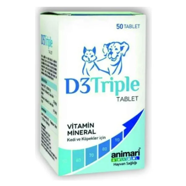 Animari D3 Triple Köpek Ve Kediler İçin 50 Tablet - Görsel 2