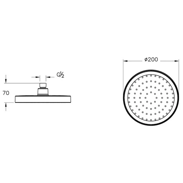 Artema Base Round Duş Başlığı 1f 200 Mm Krom A45904 - Görsel 3
