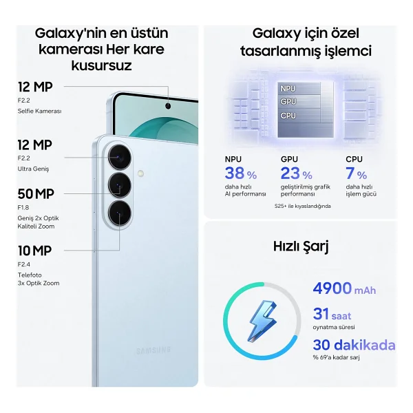 Samsung Galaxy S26 Plus 256 GB Kobalt Mor - Görsel 4