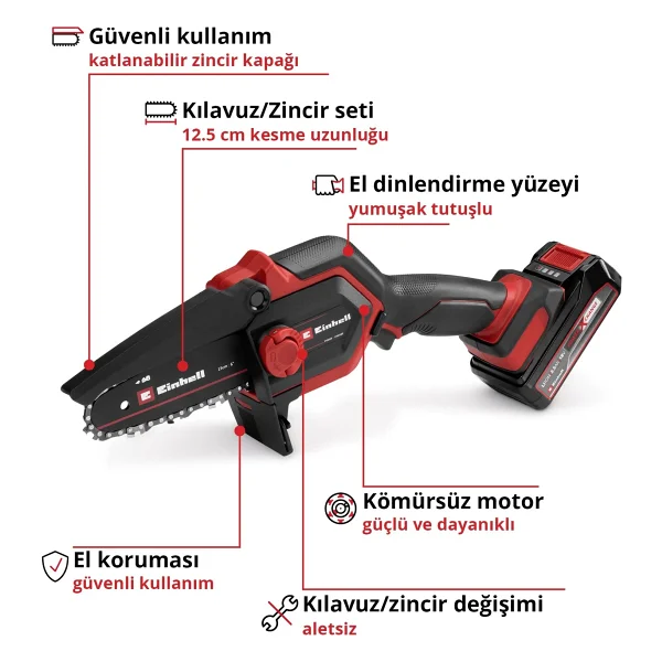 Einhell Ge-Ps 18/15 Li Bag Kit Akülü Dal Budama Testeresi - Görsel 4
