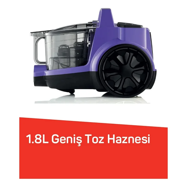Arzum AR4070 Cleancompact Cyclone 890 Watt HEPA Filtreli-1,8 litre Toz Torbasız Elektrikli Süpürge - Görsel 3